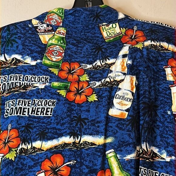 Big Dogs “It’s Five O’Clock Somewhere” Tropical Hawaiian Button Down - Size XL - Picture 7 of 9